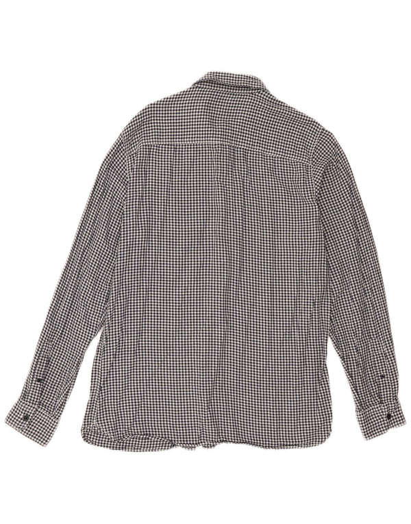 Jack & Jones Mens Shirt Large Navy Blue Gingham Cotton