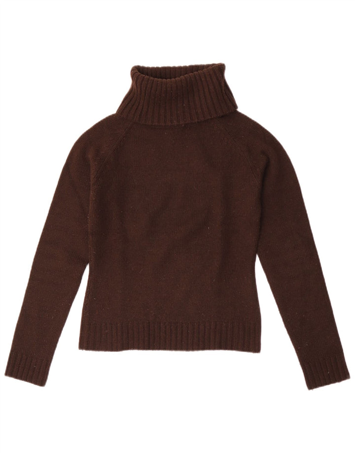 Zara Womens Roll Neck Jumper Sweater UK 10 Small Brown Acrylic