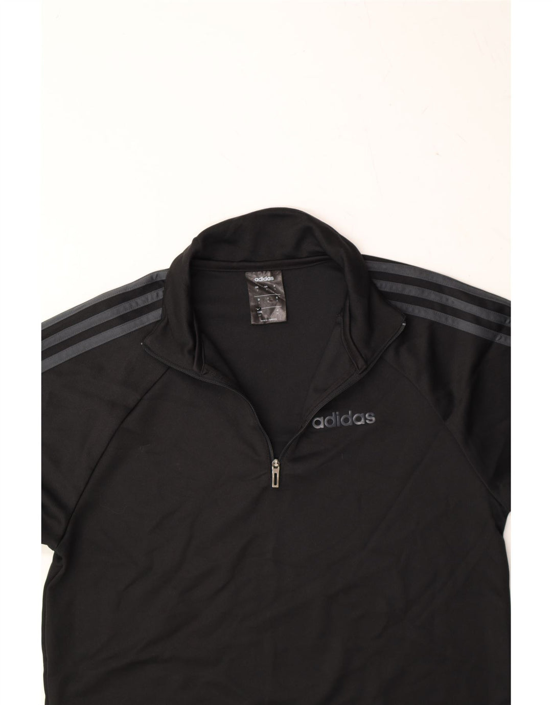 ADIDAS Mens Climalite Zip Neck Pullover Tracksuit Top Small Black Vintage Adidas and Second-Hand Adidas from Messina Hembry 