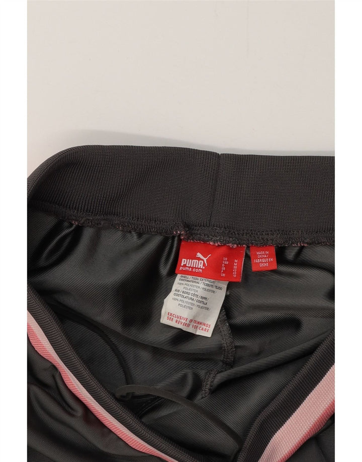 PUMA Womens Tracksuit Trousers Joggers UK 12 Medium Grey Colourblock