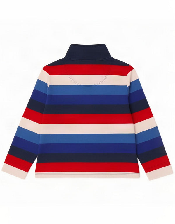 Paco Coastal Womens Top Long Sleeve UK 12 Medium Blue Striped Cotton