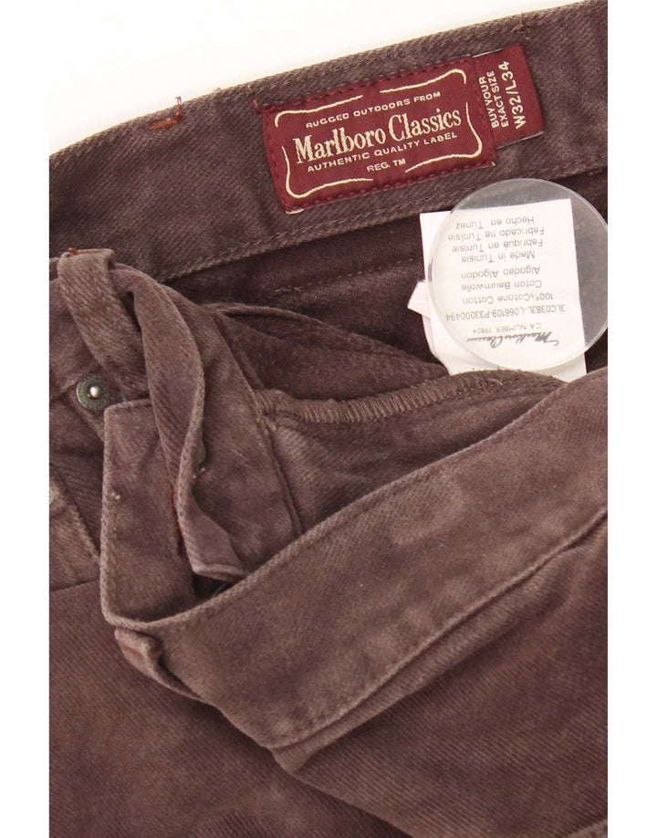 Marlboro Classics Mens Straight Jeans W32 L34 Brown Cotton