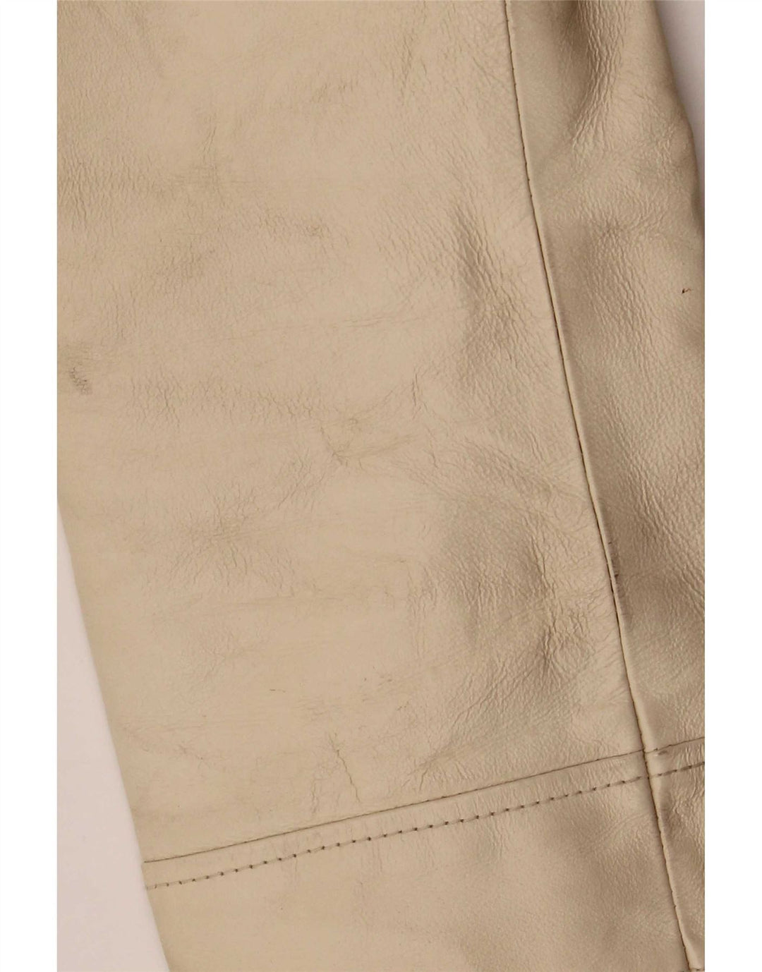 Conbipel Womens Leather Jacket IT 42 Medium Beige