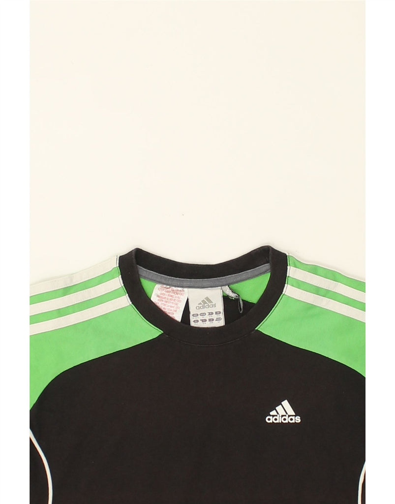 ADIDAS Boys T-Shirt Top 11-12 Years Medium Black Cotton | Vintage Adidas | Thrift | Second-Hand Adidas | Used Clothing | Messina Hembry 