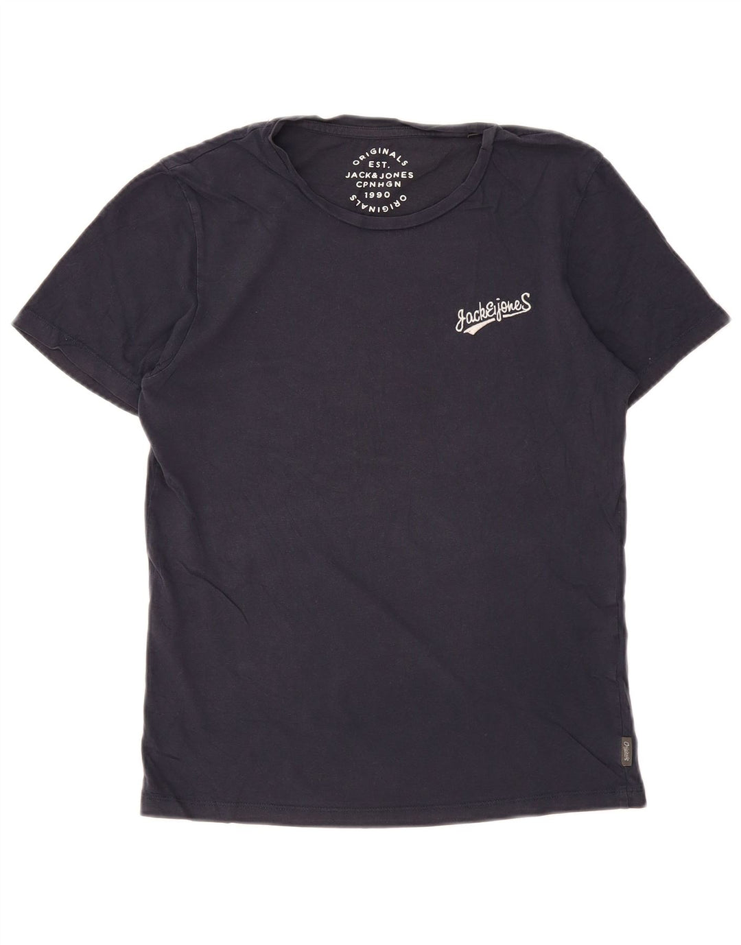 JACK & JONES Mens T-Shirt Top XS Navy Blue Cotton