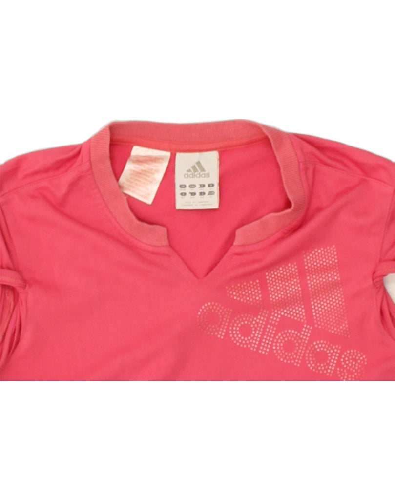 ADIDAS Girls T-Shirt Top 13-14 Years Pink Cotton | Vintage Adidas | Thrift | Second-Hand Adidas | Used Clothing | Messina Hembry 