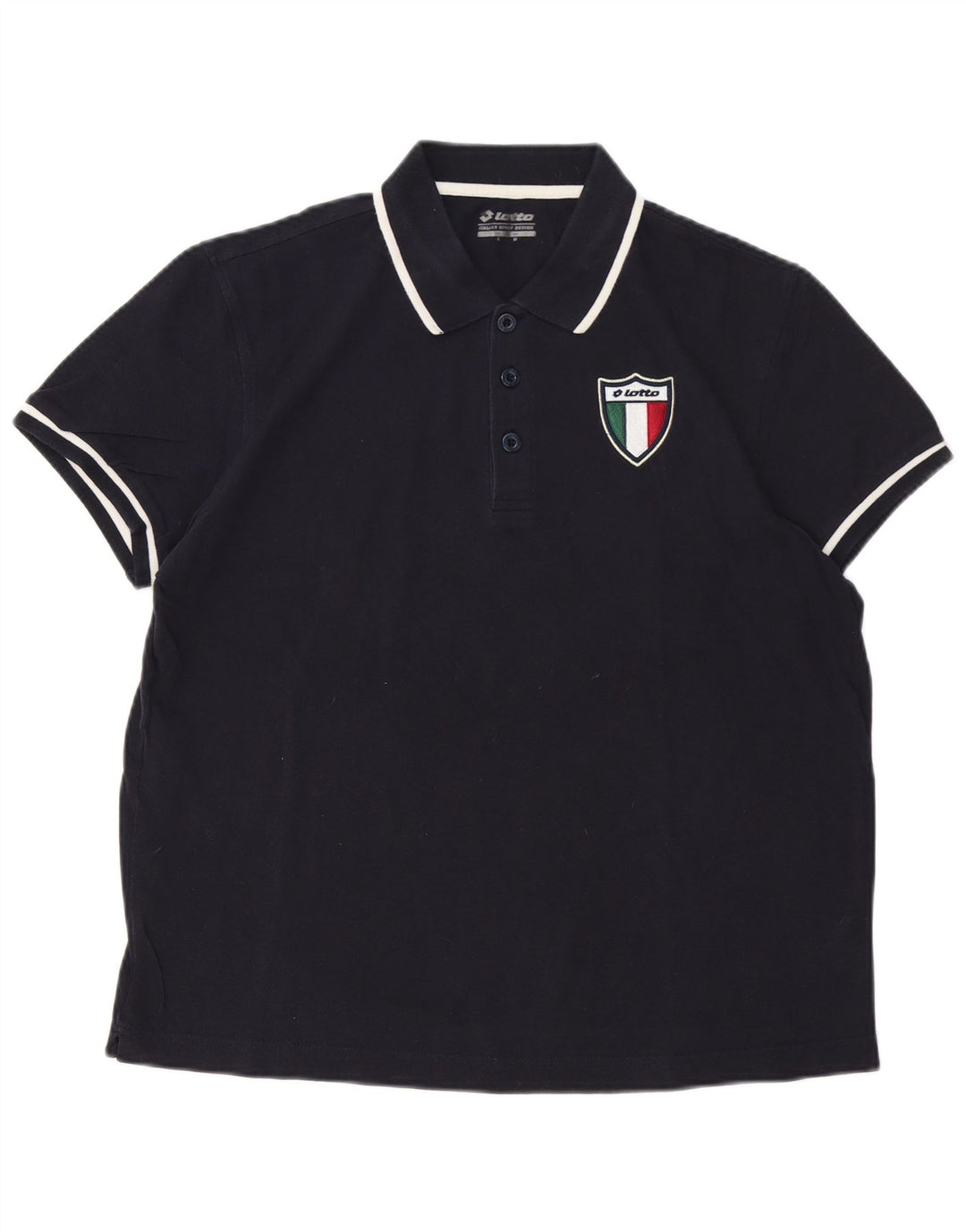 Lotto Mens Polo Shirt Medium Navy Blue Cotton