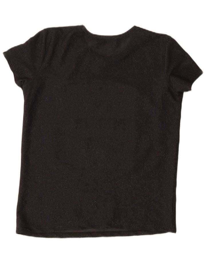 Zara Womens Graphic T-Shirt Top UK 10 Small Black