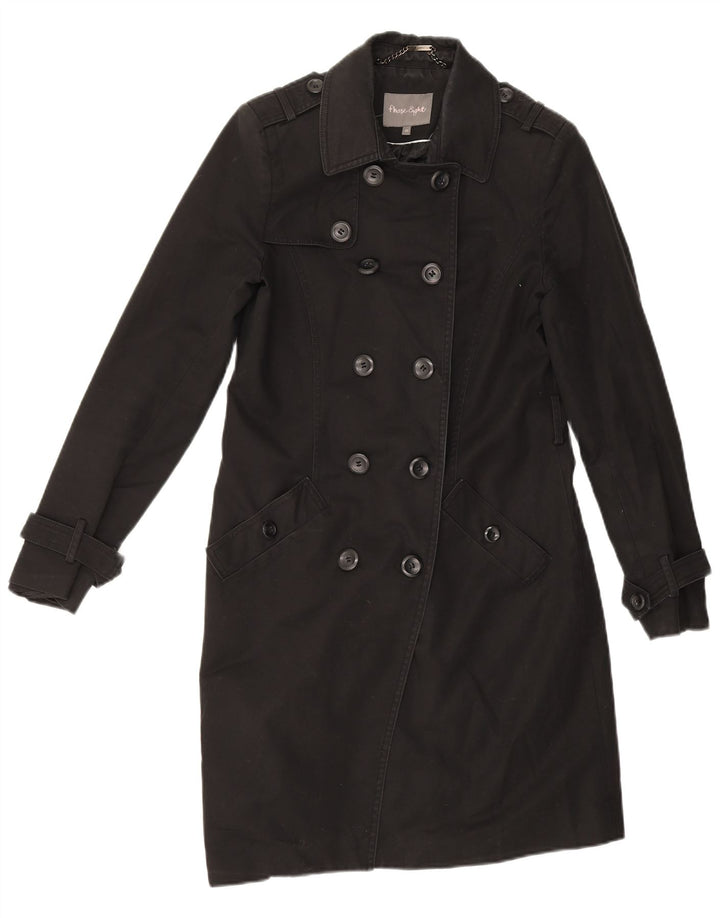 Phase Eight Womens Military Trench Coat UK 10 Small Black