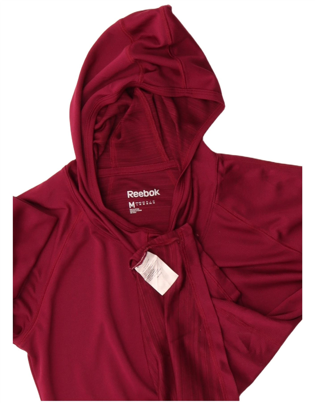 Reebok Mens Hooded Top Long Sleeve Medium Burgundy Polyester
