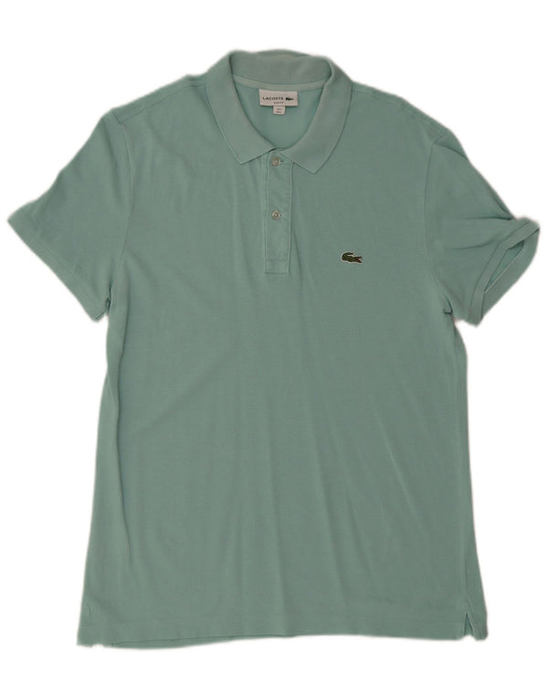 Lacoste Mens Slim Fit Polo Shirt Size 5 Large Turquoise Cotton