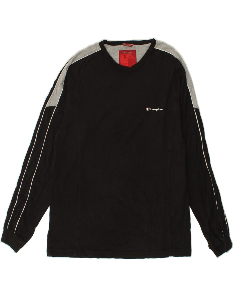 CHAMPION Mens Top Long Sleeve XL Black Colourblock Vintage Champion and Second-Hand Champion from Messina Hembry 