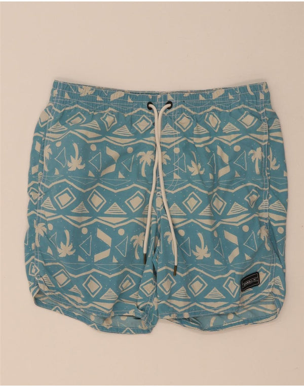 O'Neill Mens Swimming Shorts Medium  Blue Geometric