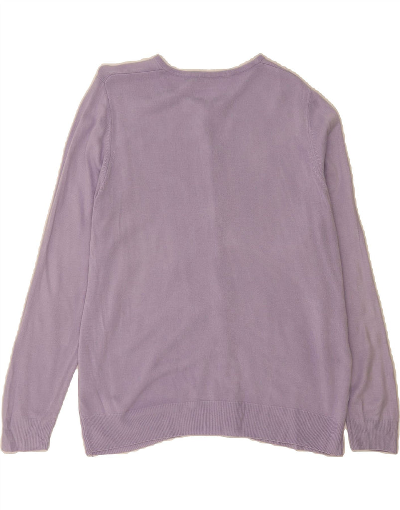 MARKS & SPENCER Womens Cardigan Sweater UK 16 Large  Purple Acrylic Vintage Marks & Spencer and Second-Hand Marks & Spencer from Messina Hembry 