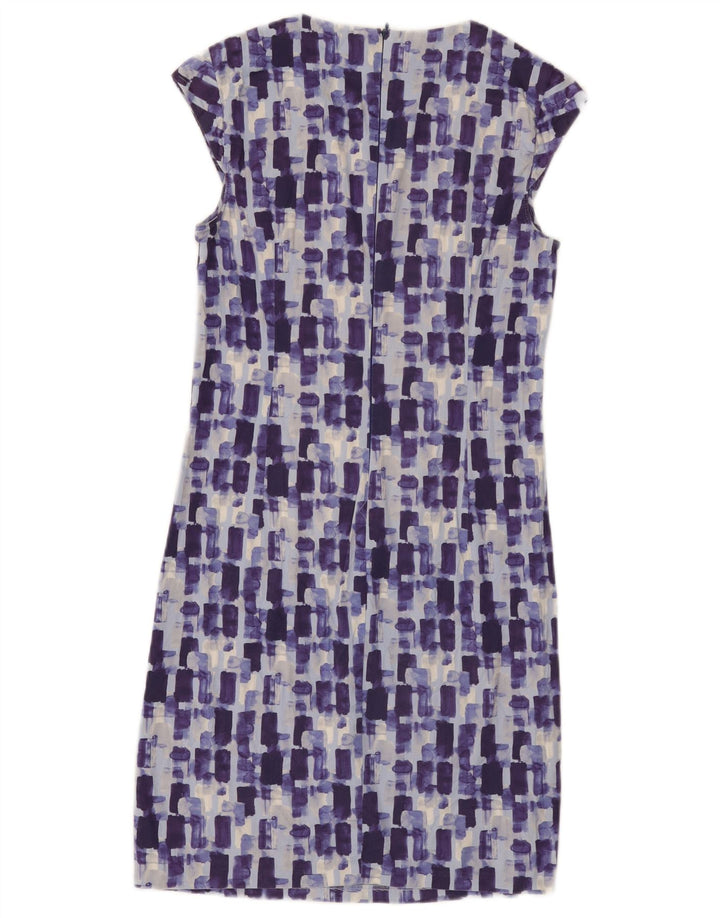 Benetton Womens Sheath Dress UK 10 Small Blue Check Cotton