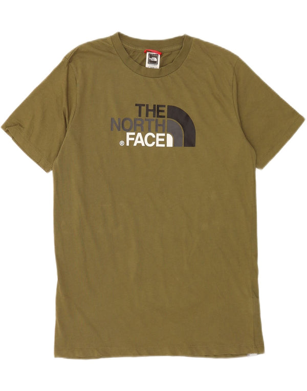 The North Face Boys Graphic T-Shirt Top 14-15 Years XL Khaki Cotton