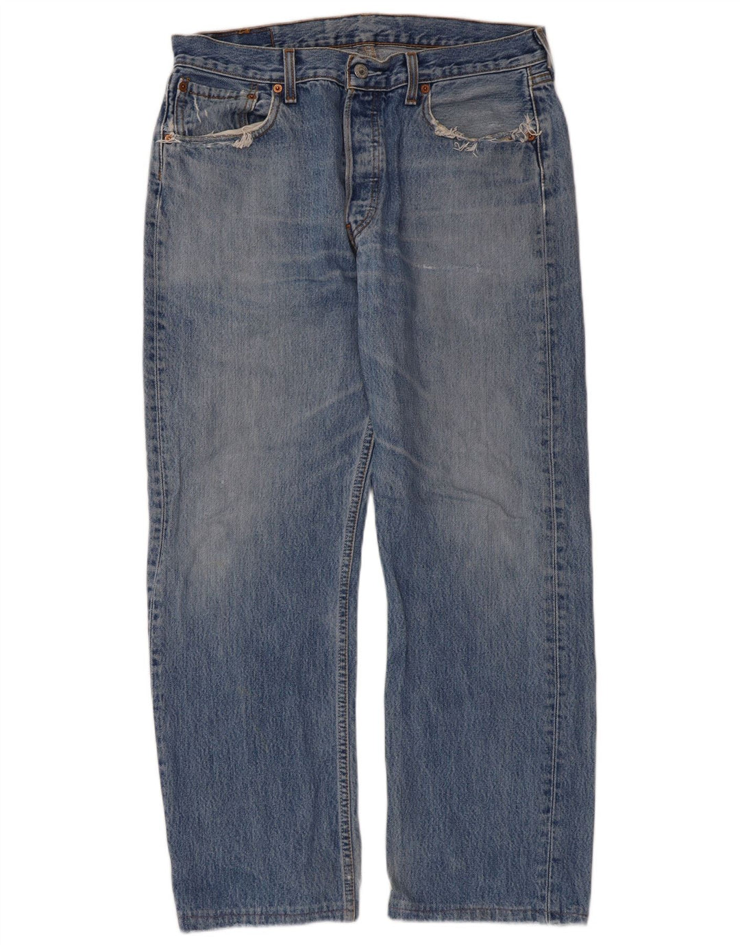 Levi's Mens 501 Straight Jeans W34 L27 Blue Cotton