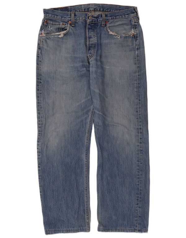 Levi's Mens 501 Straight Jeans W34 L27 Blue Cotton