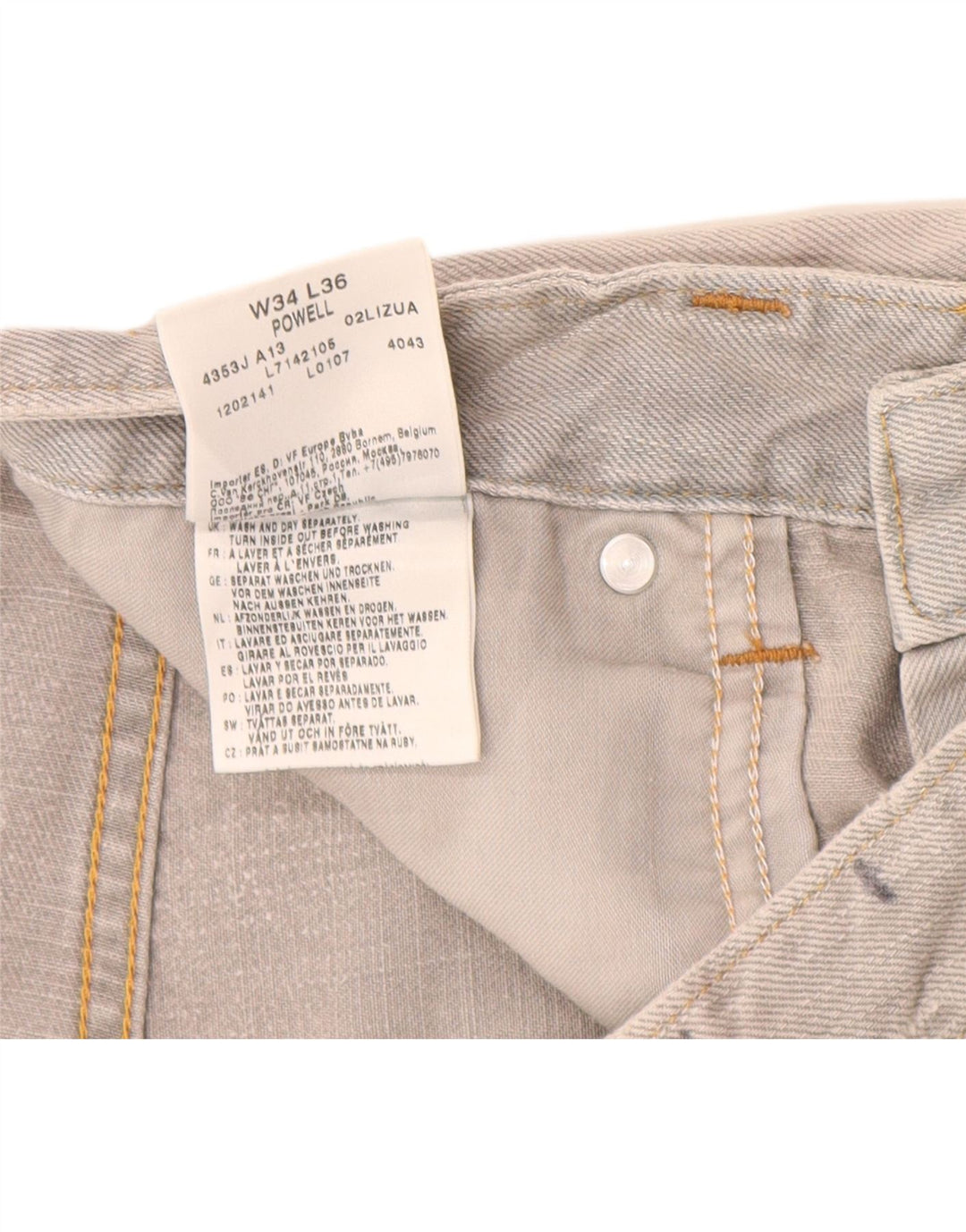 Lee Mens Powell Denim Shorts W32 Medium Grey Cotton