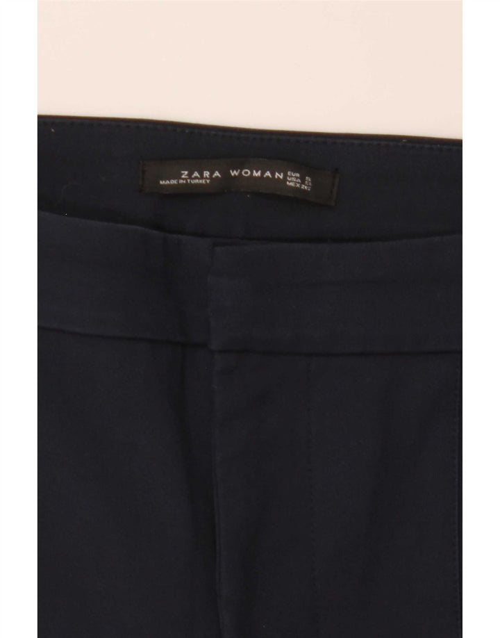 Zara Womens Bootcut Chino Trousers Small W29 L26 Navy Blue