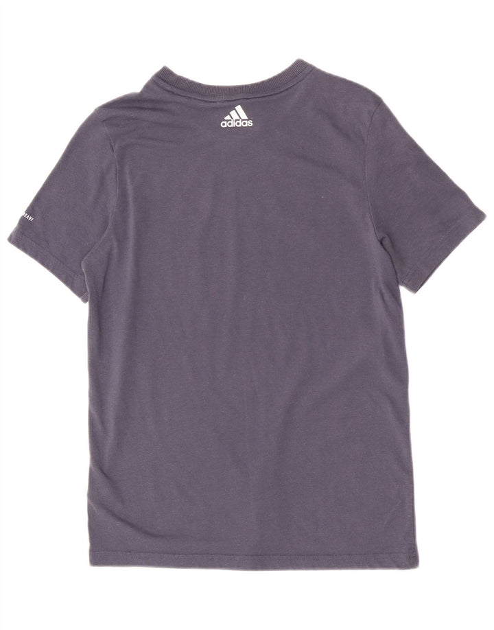 Adidas Boys Regular Graphic T-Shirt Top 13-14 Years Navy Blue Polyester