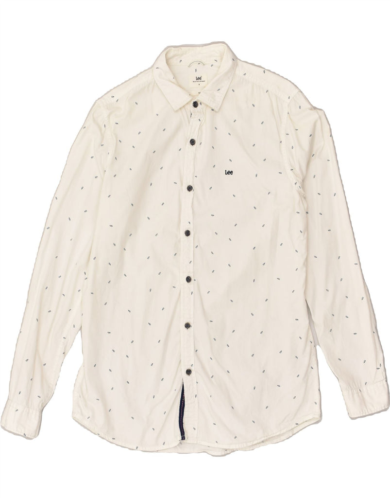 LEE Mens Slim Shirt Medium White Spotted Cotton | Vintage Lee | Thrift | Second-Hand Lee | Used Clothing | Messina Hembry 