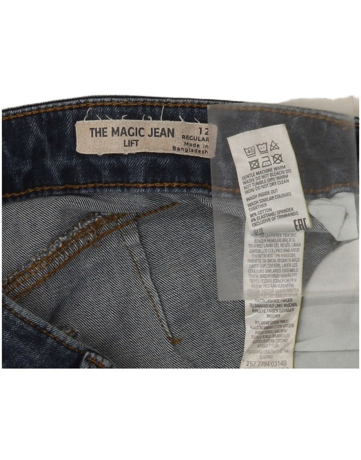 Marks & Spencer Womens Regular Slim Jeans UK 12 Medium W30 L28 Blue Cotton