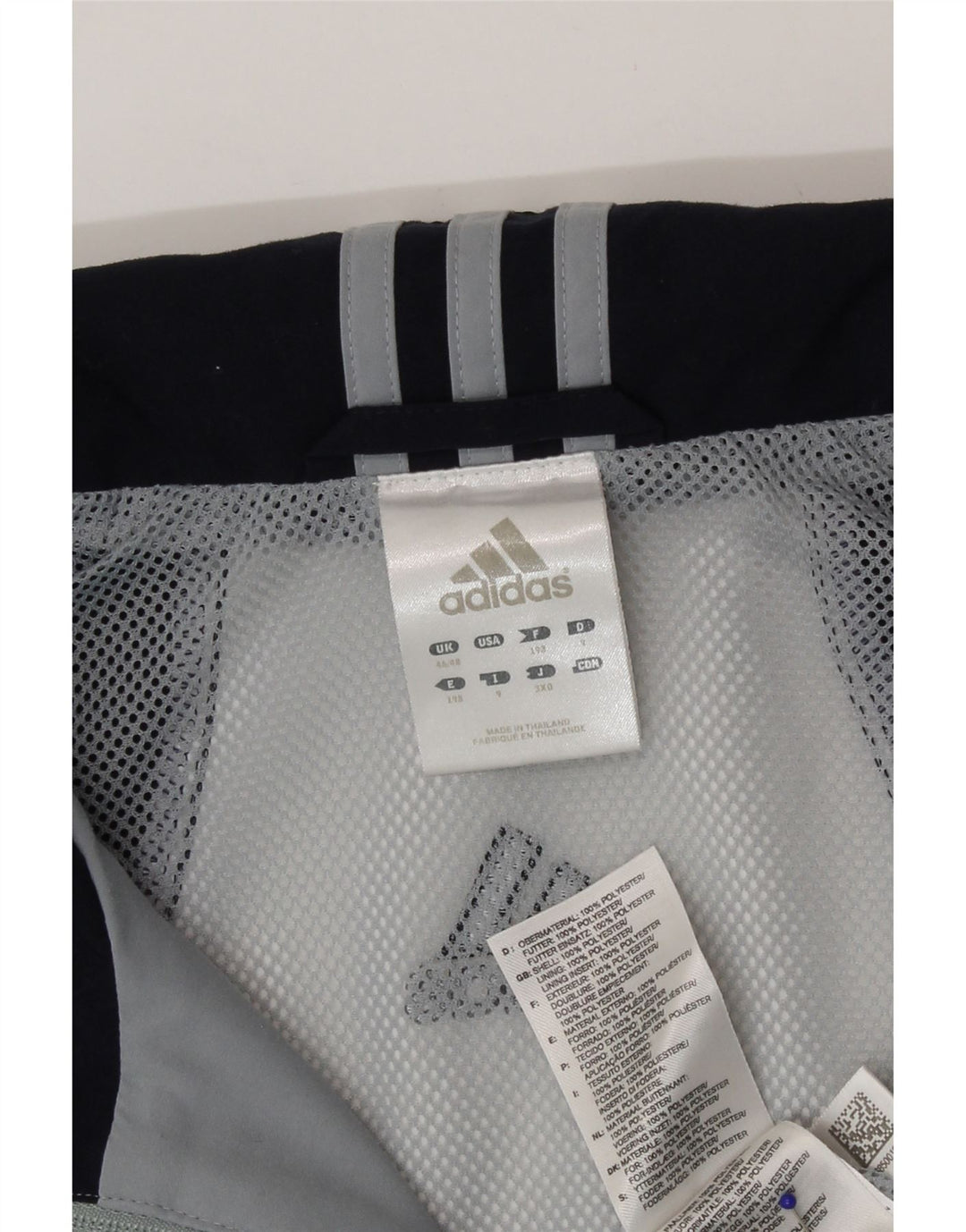 Adidas Mens Tracksuit Top Jacket UK 46/48 XL Grey Colourblock Polyester