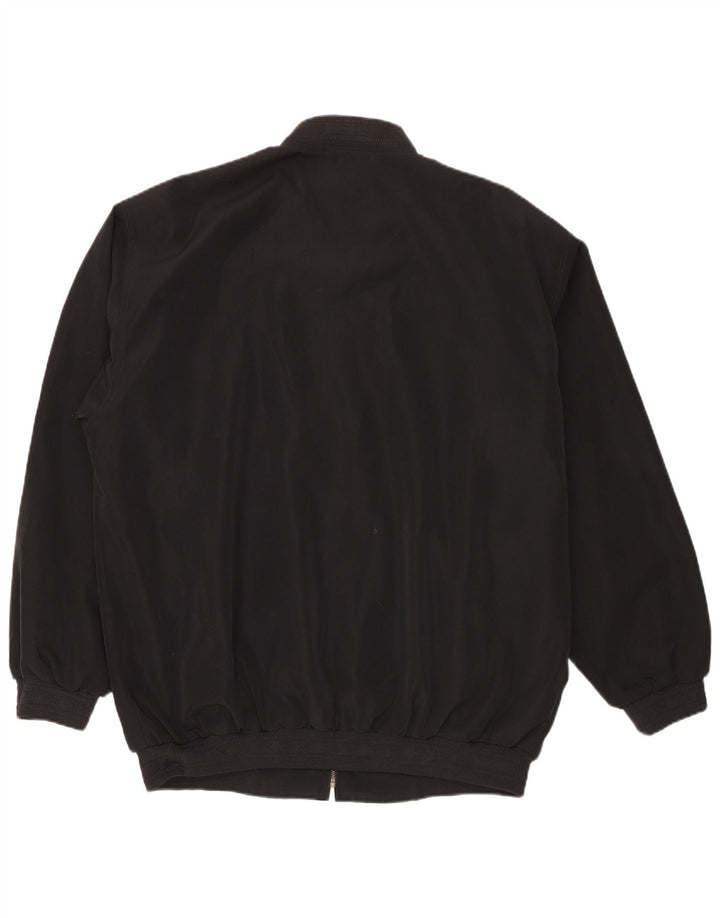 Vintage Mens Bomber Jacket UK 44 2XL Black Polyester
