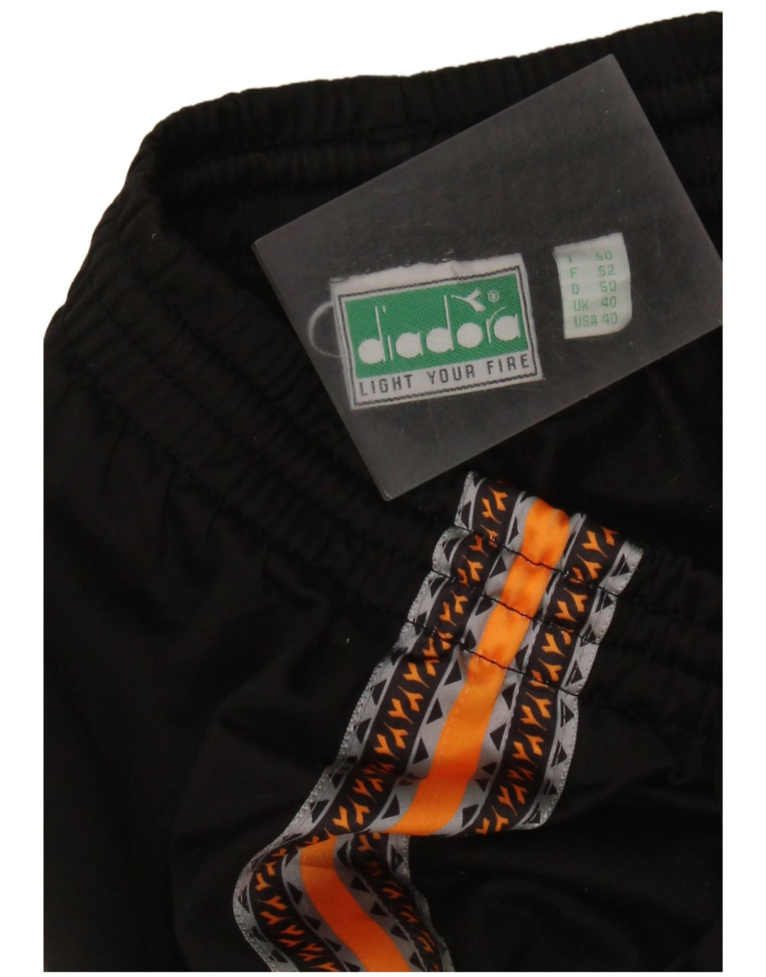 DIADORA Mens Tracksuit Trousers UK 40 Medium  Black Colourblock