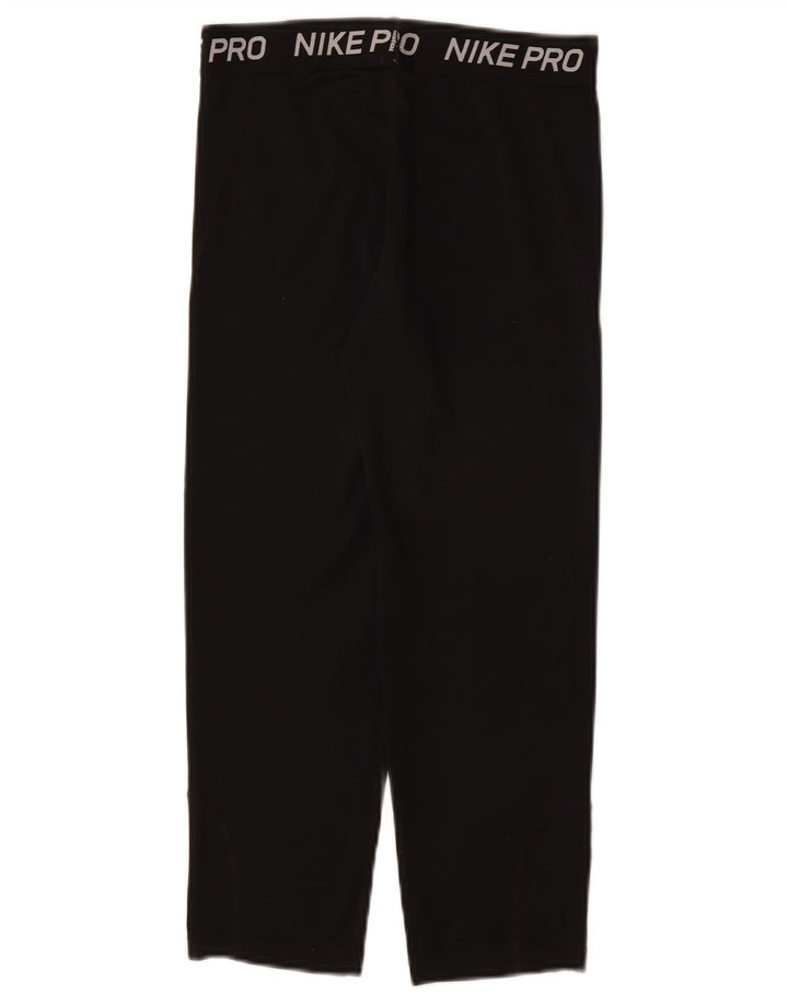 NIKE Girls Graphic Tracksuit Trousers 7-8 Years  Black Polyester