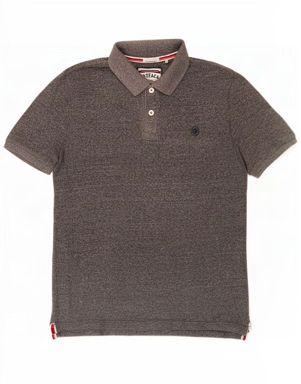 Fat Face Mens Polo Shirt Large Grey Flecked Cotton