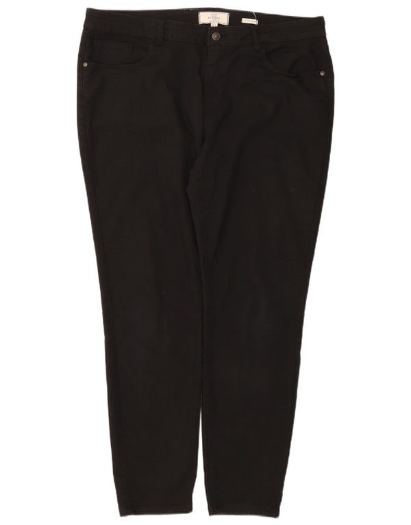 Fat Face Womens Slim Casual Trousers UK 18 XL W38 L29 Black Cotton