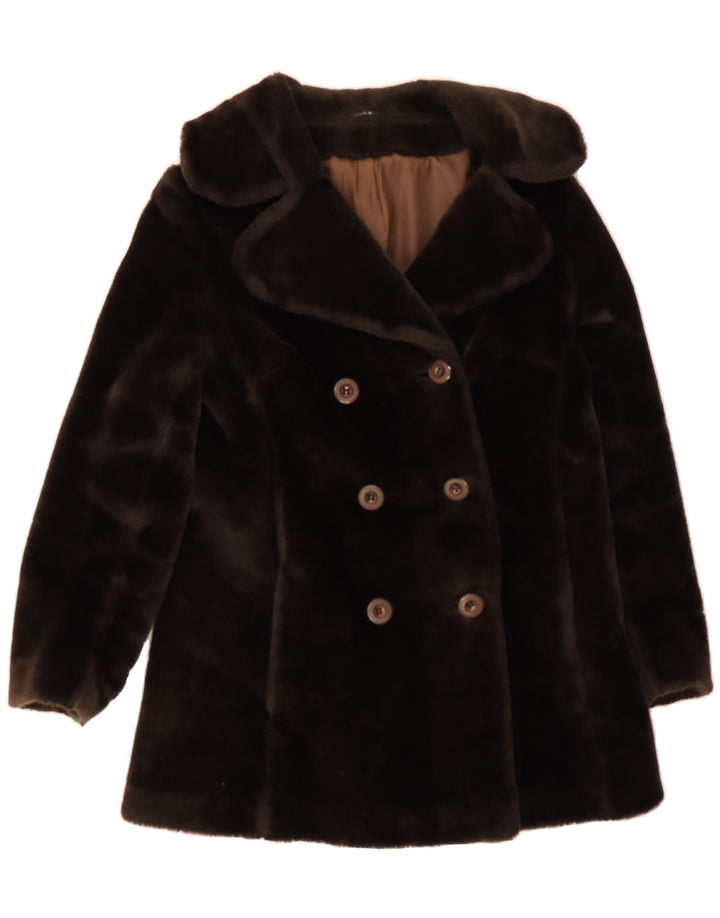 GLENSEA Womens Faux Fur Double Breasted Coat US 12 Large Brown Vintage Glensea and Second-Hand Glensea from Messina Hembry 