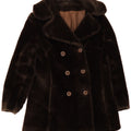 GLENSEA Womens Faux Fur Double Breasted Coat US 12 Large Brown Vintage Glensea and Second-Hand Glensea from Messina Hembry 