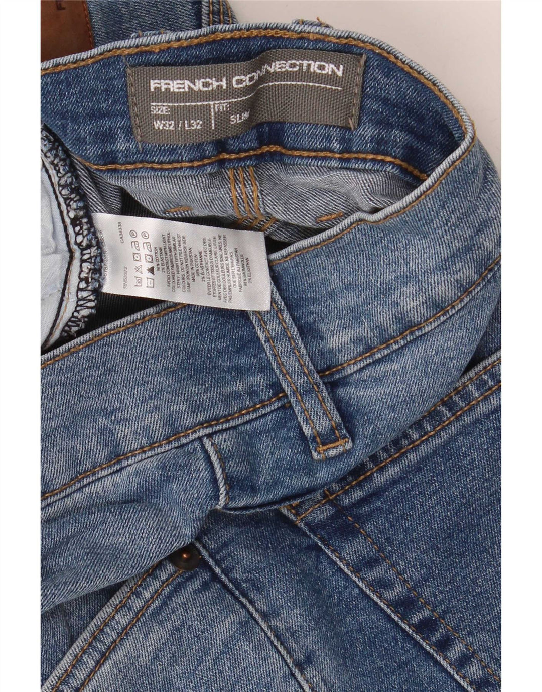 French Connection Mens Slim Jeans W32 L32 Blue Cotton