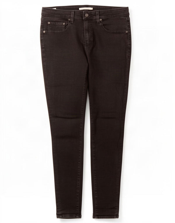 Levi's Womens 721 High Rise Skinny Jeans W31 L30 Black Cotton