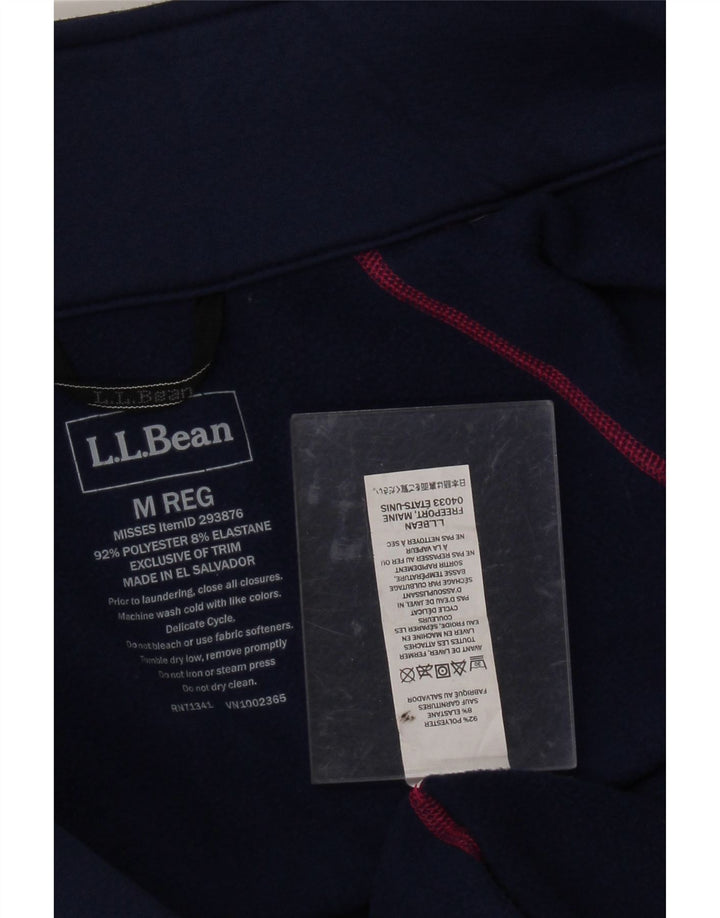 L.L.BEAN Womens Tracksuit Top Jacket UK 14 Medium Navy Blue Polyester