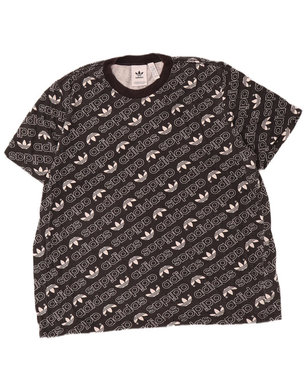 Adidas Mens Graphic T-Shirt Top XL Black Cotton
