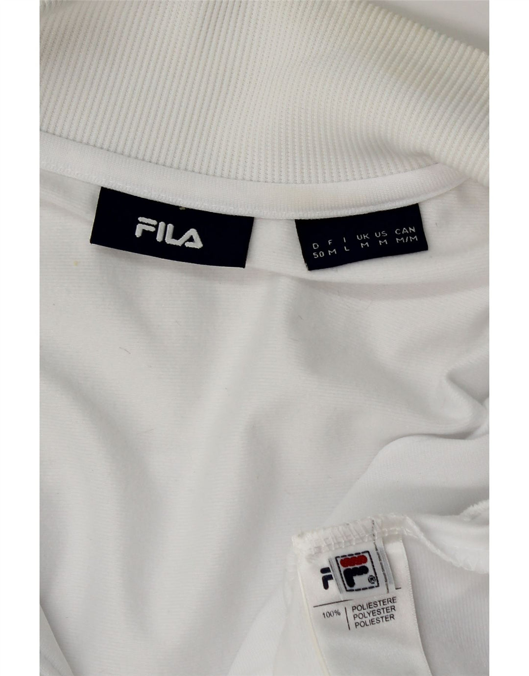 Fila Mens Tracksuit Top Jacket Medium White Colourblock Polyester
