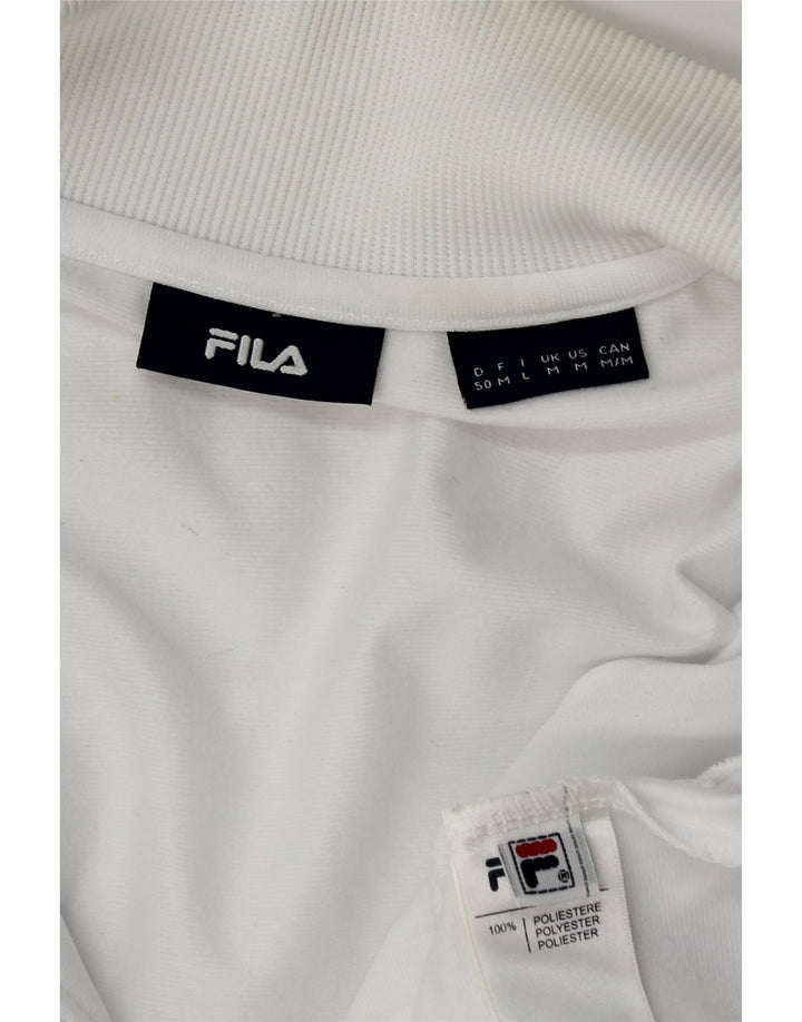 Fila Mens Tracksuit Top Jacket Medium White Colourblock Polyester