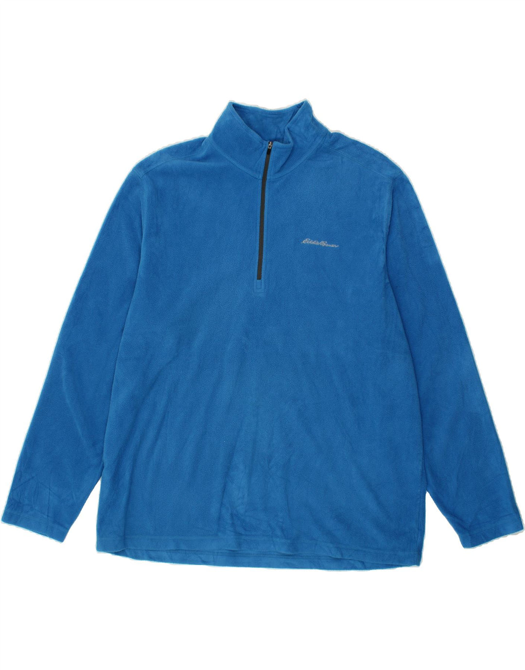 EDDIE BAUER Mens Zip Neck Fleece Jumper XL Blue Polyester Vintage Eddie Bauer and Second-Hand Eddie Bauer from Messina Hembry 