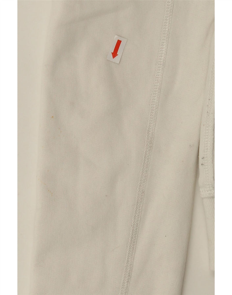 ABERCROMBIE & FITCH Womens Zip Hoodie Sweater UK 12 Medium White Cotton Vintage Abercrombie & Fitch and Second-Hand Abercrombie & Fitch from Messina Hembry 