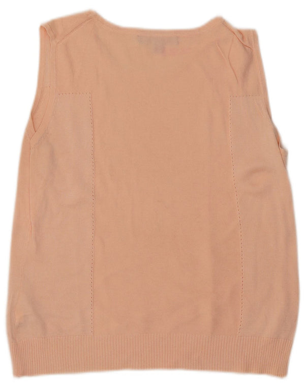 Brooks Brothers Womens Vest Tank Top UK 14 Large Pink Cotton