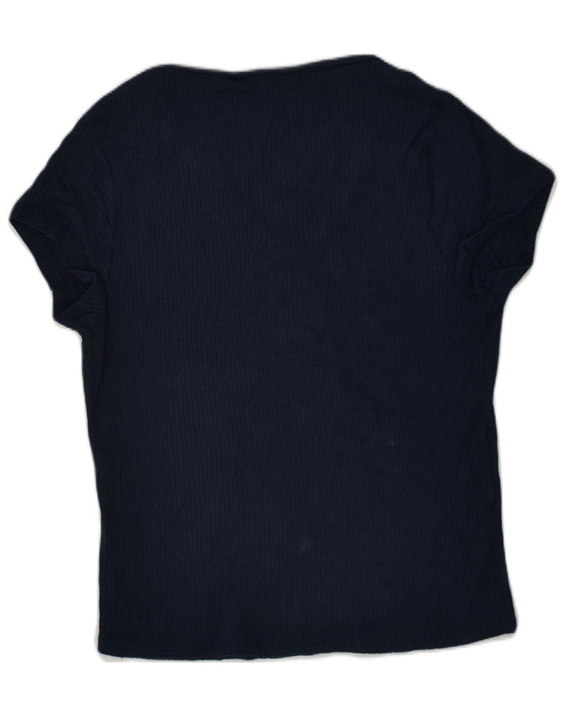RIVER ISLAND Womens T-Shirt Top UK 16 Large Navy Blue Cotton | Vintage River Island | Thrift | Second-Hand River Island | Used Clothing | Messina Hembry 