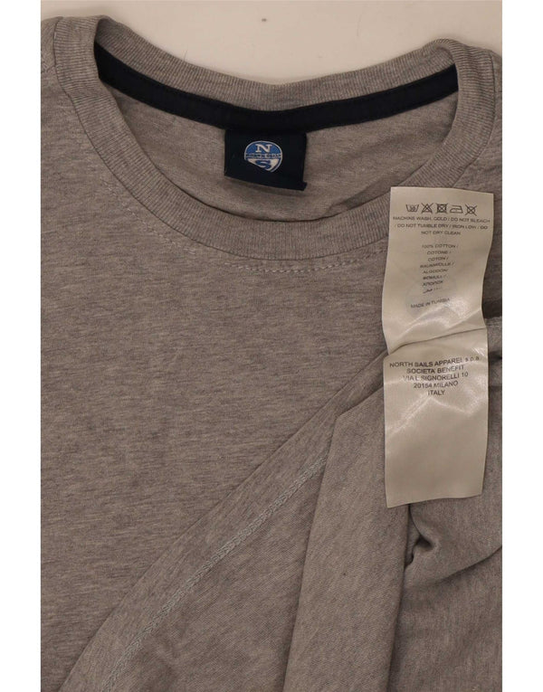 North Sails Mens T-Shirt Top Medium Grey Flecked Cotton