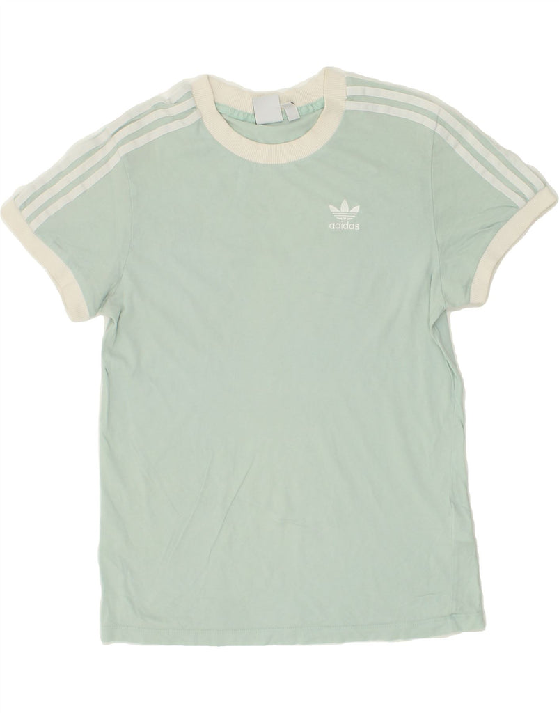 ADIDAS Womens Graphic T-Shirt Top UK 6 XS Green Cotton | Vintage Adidas | Thrift | Second-Hand Adidas | Used Clothing | Messina Hembry 