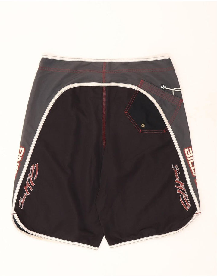 Billabong Mens Graphic Swimming Shorts Large Black Colourblock Polyester