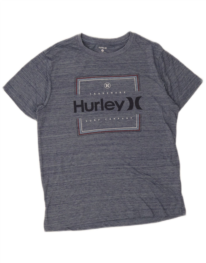Hurley Mens Graphic T-Shirt Top Small Navy Blue Flecked Polyester