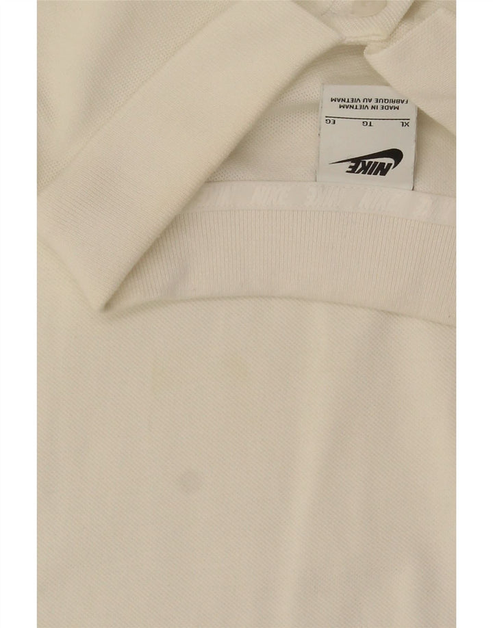 Nike Mens Polo Shirt XL White Cotton